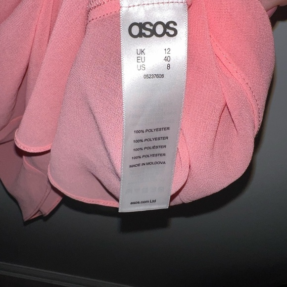 Coral pink asos sheer slip dress size 8 - Picture 6 of 7